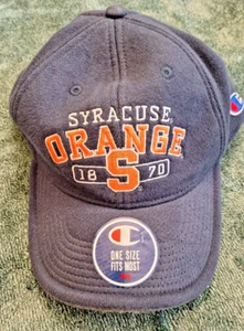 Syracuse University Orange S Blue Stretch Fit CHAMPION Baseball Hat Cap NWT - Picture 1 of 9
