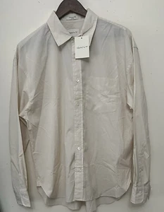 GANT Men’s OS Compact Poplin Linen Shirt Long Sleeve Size Small 37/38 NWT - Picture 1 of 12