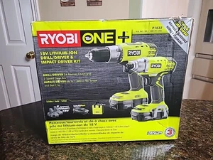 New! Ryobi P1832 18-Volt ONE+ Lithium-Ion Cordless Drill/Driver Combo Kit - Picture 1 of 17