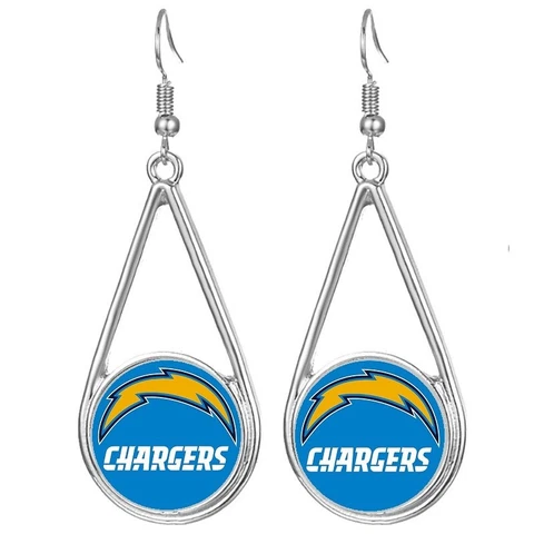 Los Angeles LA Chargers Womens Silver Drop Dangle Earrings w Gift Pkg D29 Cover