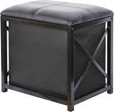 Storage Ottoman Cube, Removable Faux Leather Foot Rest Stool with Lid Cube Toy B