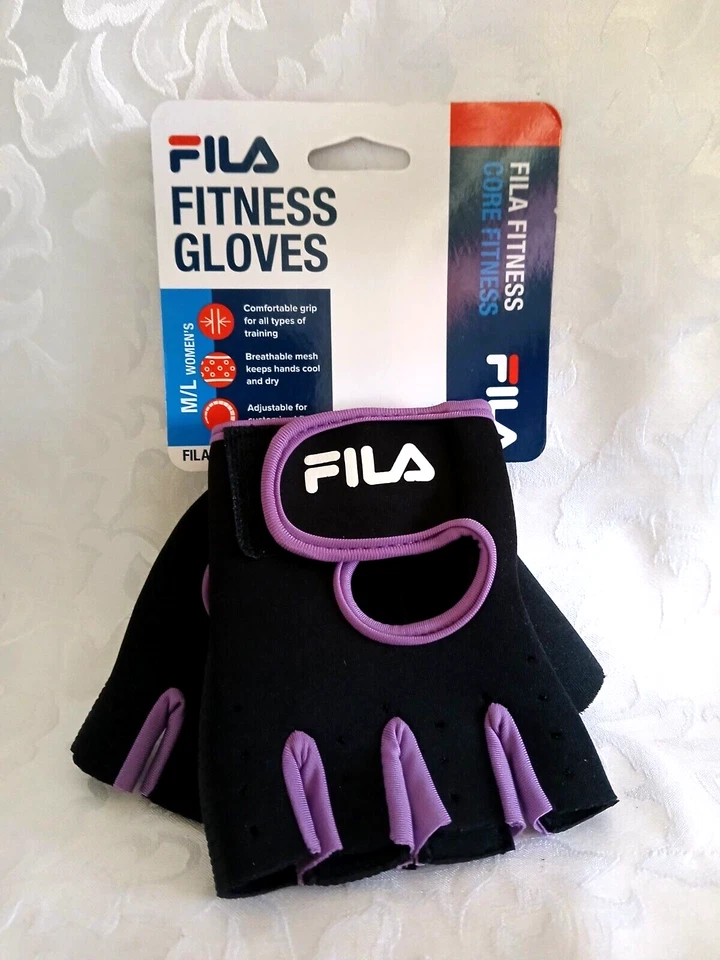 FILA Women's Fitness Workout Gloves Medium/large Black Comfortable Grip