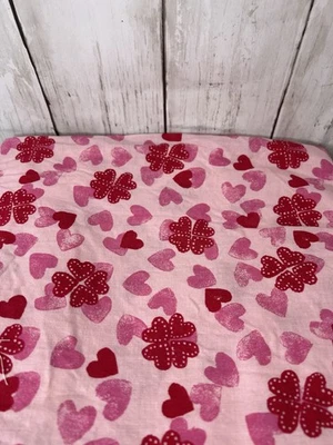 Valentine Multi Red Heart Cotton Fabric 4.5Yards 44”  Wide JoAnn’s Pink Base - Image 1 of 3