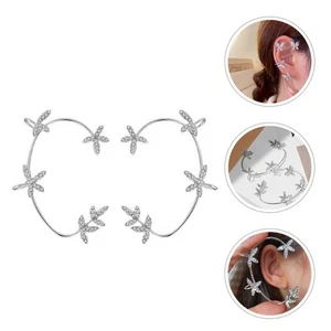 2 Pcs Maple Leaf Earrings Miss Bone Clip Non-piercing Jewelry - Picture 1 of 12