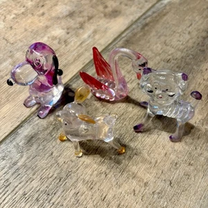 Vintage 70’s Acrylic Lucite Plastic Animal Figurines Lot of 4 - Picture 1 of 12