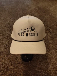 Piss Missile Golf Hat Adult Mens White Snap Back Cap Adjustable - Picture 1 of 7