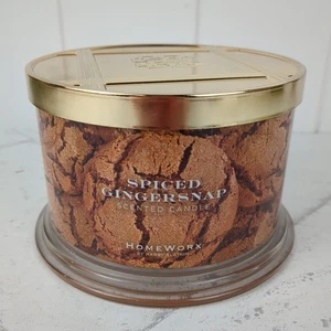 Homeworx by Harry Slatkin SPICED GINGERSNAP 4-Wick 18oz Jar Scented Candle NEW - Picture 1 of 8