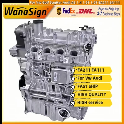 Conjunto de motor bloque largo para VW Golf Sagitar Audi A3 1.4 1.5T 1.6T EA211 EA111 Foto 1 de 4