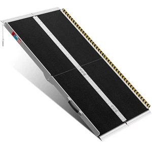 Portable Wheelchair Ramp 5FT, Anti-Slip Aluminum Folding Portable Ramp,... - Picture 1 of 8