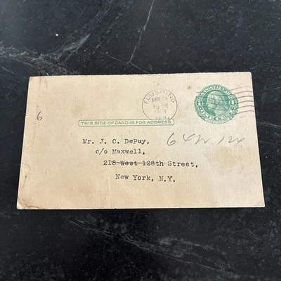 US Paid Reply Postal Card UY7 1915 Green  - Image 1 of 2