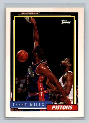 1992-93 Topps #369 Terry Mills Detroit Pistons Basketball Card - Image 1 of 2