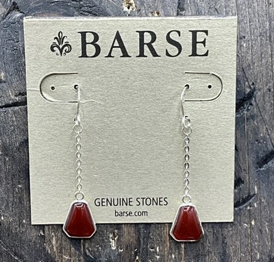 Pendientes de cadena de cornalina Barse - plata - nuevos con etiquetas Foto 1 de 4
