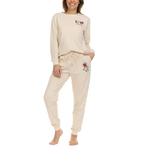 NUEVO Conjunto de sudadera y jogger beige Keith Haring M Love para mujer - Imagen 1 de 9