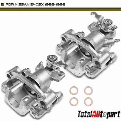 Pinza de freno de disco con soporte para Nissan 240SX L4 2,4 L trasera izquierda y derecha 2 piezas Foto 1 de 4