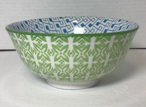 Dover and York Green, Blue And White Cereal Rice Ramen Soup Salad Bowl 6” EUC - Picture 1 of 6