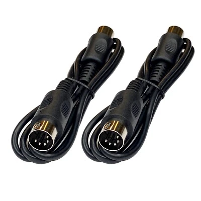 (2) Lote de 2 paquetes de cables MIDI de 3 pies macho a macho 5 pines DIN Foto 1 de 3