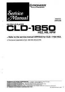 Service Manual-Anleitung für Pioneer CLD-1850  - Picture 1 of 1