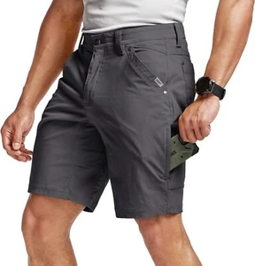 Men's Quick Dry Stretch Utility Shorts Lightweight Hiking Golf Cargo with Zipper - Picture 1 of 33