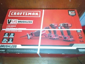 NEW CRAFTSMAN V20 4-Tool 20-volt Max Lithium Ion (Li-ion) Cordless Combo Kit - Picture 1 of 1