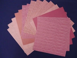 16 Paper Sheets 12x12" Wine Brick Red Dots Stripes Plaids Scrapbooking Cards P82 - Picture 1 of 6