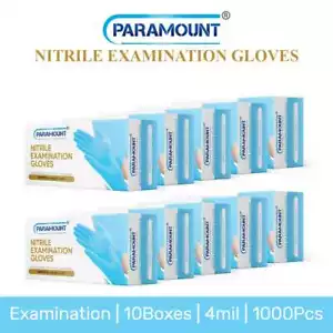 PARAMOUNT®Blue Exam Nitrile Gloves Latex/Powder Free 4mil 1000 PCS - Picture 1 of 12