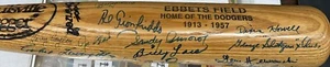 Multi 34 Signatures Ebbetts Field Bat Reese,Podres,Amoros,Erskine Mint PSA/DNA - Picture 1 of 5