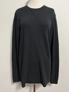 Abound Crew Neck Thermal Knit Top T-Shirt Tee Black Long Sleeve Size L New NWOT - Picture 1 of 18