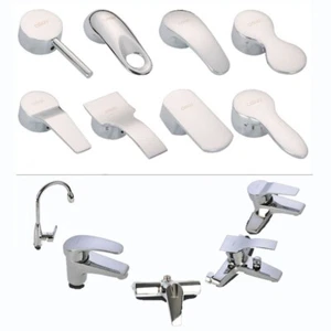 Chrome Faucet Handle Shower Sink Dish Basin Taps Switch Accessories Universal - Picture 1 of 21
