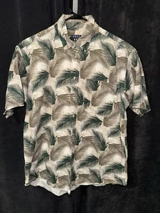 Vintage Trader Bay Size Lg Hawaiian Palm Trees Button-Down Shirt 100% Cotton  - Picture 1 of 5