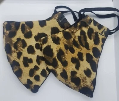 2 Pack Cheetah / Leopard Print Face Masks - Image 1 of 3