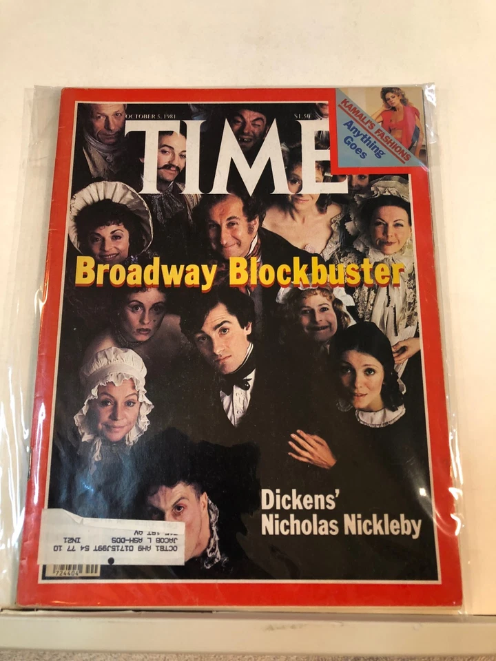 Time Magazine  October 1981  Broadway Blockbusters   Dickens'  Nicholas Nicleby - Image 1 of 1