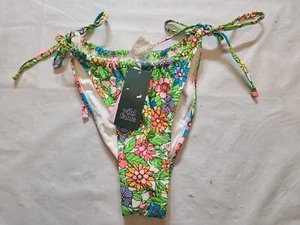Women's Side-Tie Adjustable Coverage Ultra High Leg Bikini Bottom Wild Fable L - Picture 1 of 6