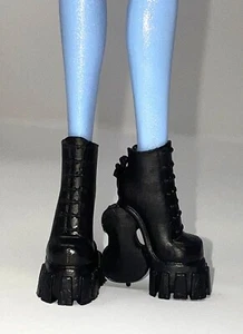 Monster High Wednesday Nevermore Academy Doll Outfit Shoes Black Combat Boots - Picture 1 of 6