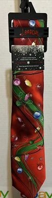 Novo com etiquetas - Coleção de Natal Jerry Garcia 78 gravata/ornamentos/vermelho - Imagem 1 de 4