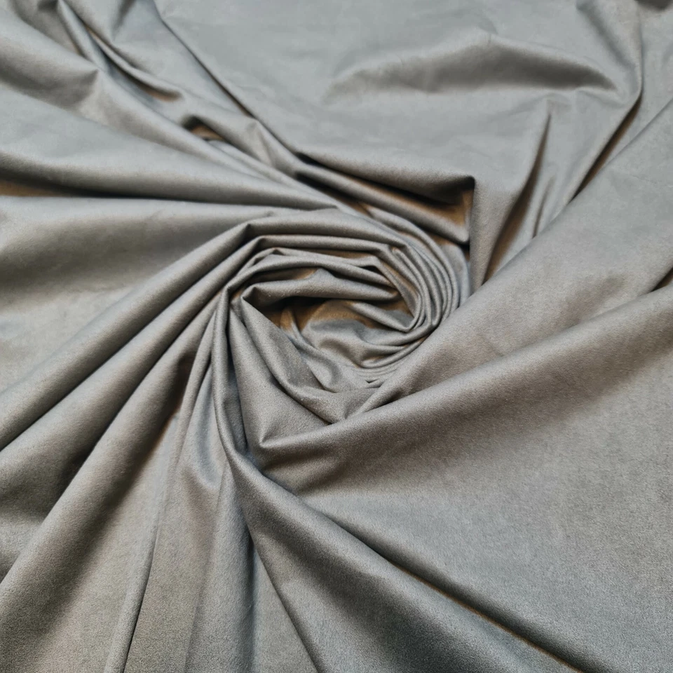 SAGE GREEN VISCOSE FABRIC SUEDE LOOK STRETCH DRESS CRAFT MATERIAL BY METER 58" - Image 1 of 1