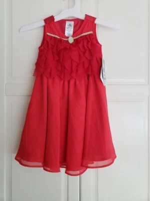 DISNEY STORE Moana Inspired Red Party Dress ADAPTIVE - Girls Size XS (4/5) NEW - Image 1 of 4