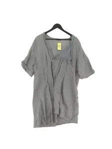 James Lakeland Women's Midi Dress M Grey Cotton with Silk Wrap Dress - Picture 1 of 10
