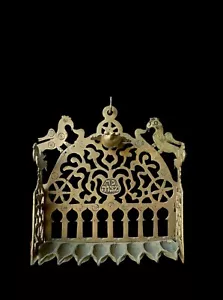 Antica lampada TUNISIA 19CT bronzo menorah Hanukkah ebraica giudaica vedi nel museo - Foto 1 di 19