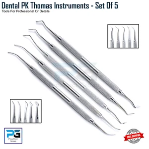 Dental Wachs Modellierschnitzer PK Thomas restauratives Doppelendinstrument 5er Set - Bild 1 von 8