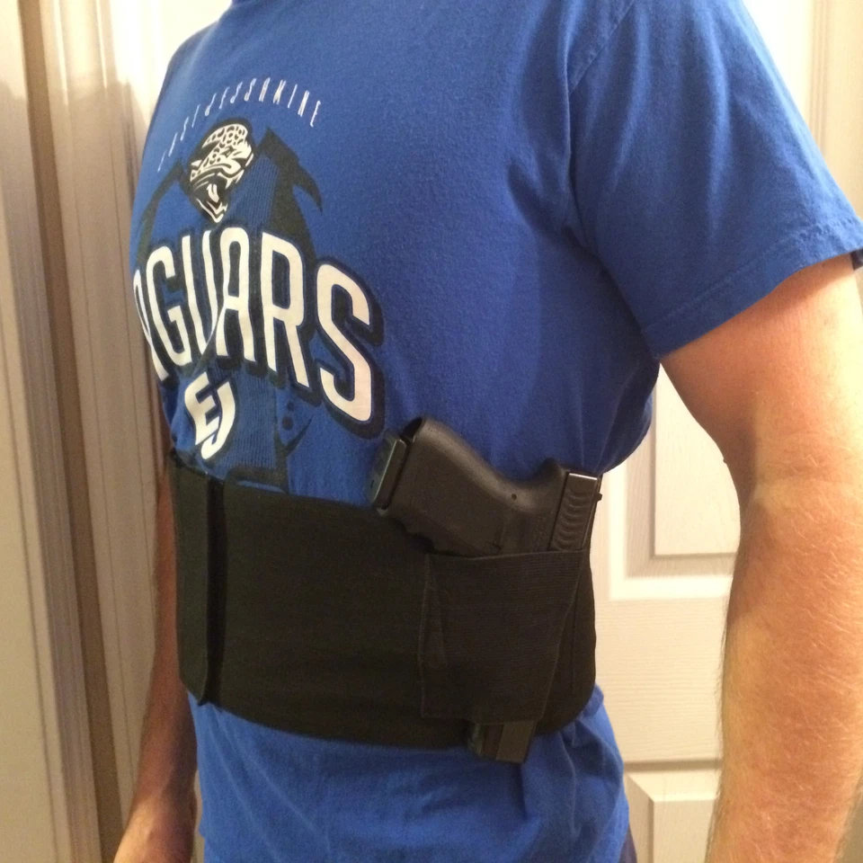 TACTICAL ADJUSTABLE BELLY BAND WAIST PISTOL GUN HOLSTER & 2 MAG POUCHES S,M,L,XL - Image 1 of 4