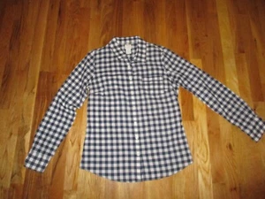 Damen J. Crew The Perfect Shirt blau weiß kariert Gingham Knopfleiste Hemd Größe S - Bild 1 von 4