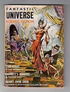 FANTASTIC UNIVERSE (October 1955/Robert E. Howard & de Camp "Hawks Over Shem")   - Picture 1 of 4
