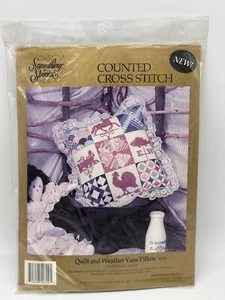 Vtg Something Special Counted Cross Stitch Kit 50722 Quilt Weathervane Pillow - Picture 1 of 3