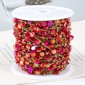 1M Edelstahl Kette Kristall Perlen Basteln Halskette Armband Schmuck Zubehör - Bild 1 von 11