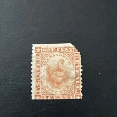 US Stamp Scott #RO2a 1c Alexander's Match Revenue Used Ng Damaged Corner - Image 1 of 2