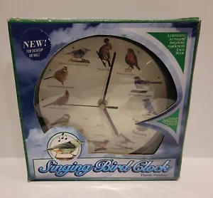 Vintage Mark Feldstein 8 Inch Color Original Singing Bird Clock Open Box - Picture 1 of 8