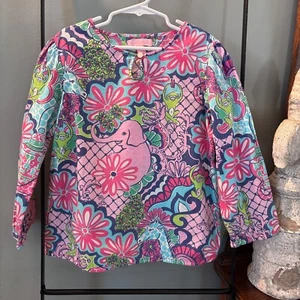 Lilly Pulitzer Girls Tunic Top Size 10 Button Closure Lightweight Spring Summer - Picture 1 of 5