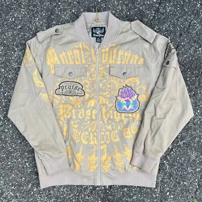 Chaqueta con cremallera gráfica vintage azul crudo y2k  Foto 1 de 4