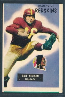 1955 Bowman Football #129: DALE ATKESON RC Washington Redskins ~ EX-MT mc - Image 1 of 2