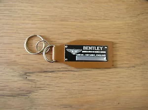 Bentley Data Plate Leather Keychain Arnage Azure Brooklands Continental GT Spur - Foto 1 di 1